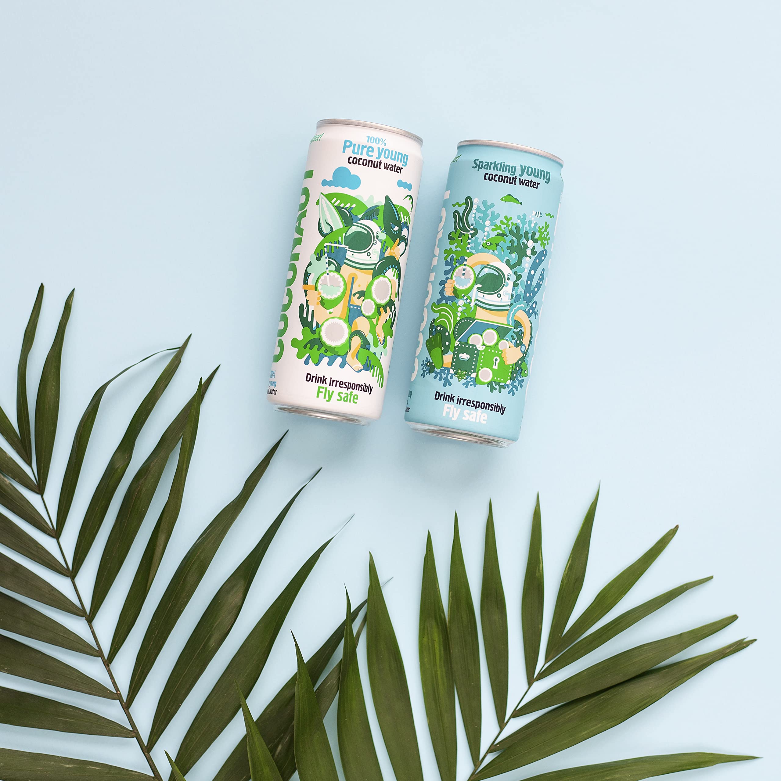 Coco Eau fraîchissante - 100% jeunes noix de coco, pauvre en calories, végétalienne et isotonique en différentes variétés (12 x 320 ml)