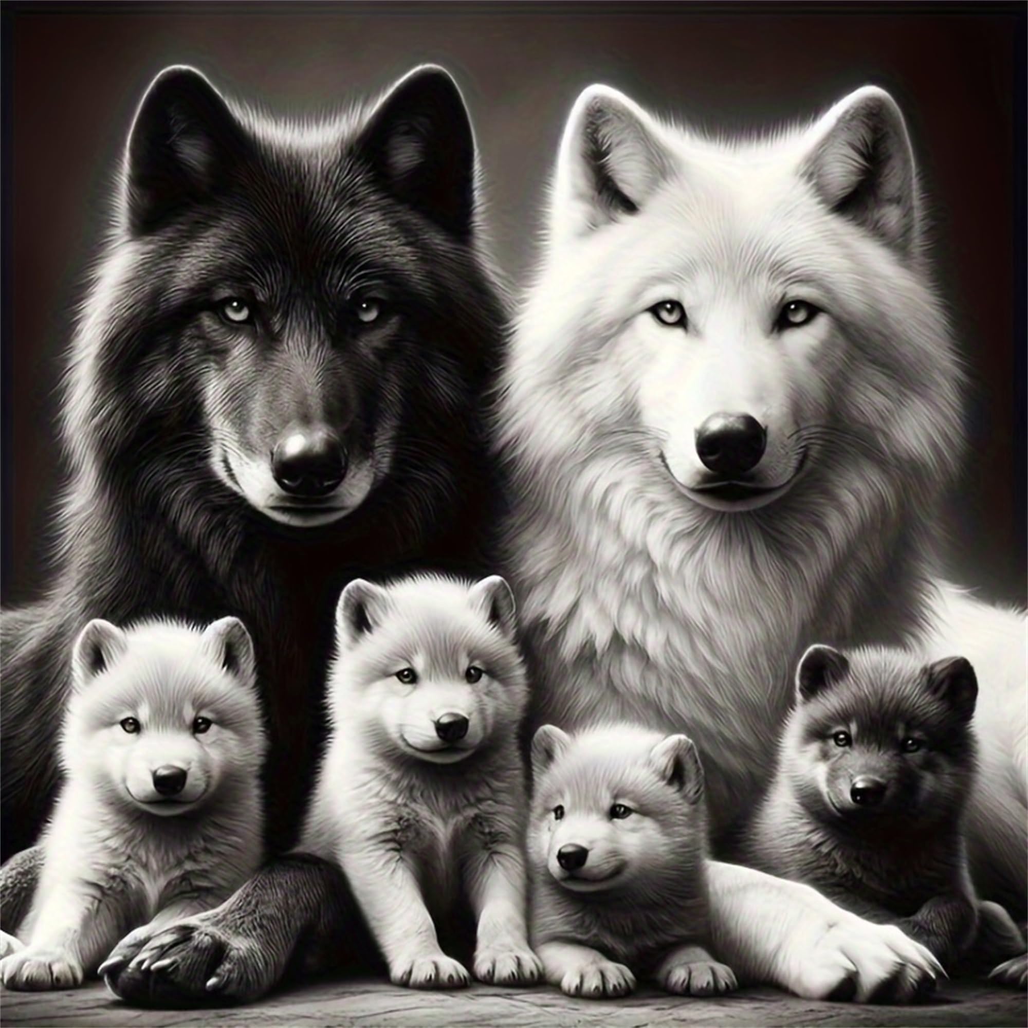 Qihensail 5D Wolf Diamond Art Kit for Adults,Diamond Painting Kits for Beginner,Gem Art,Crystal Art Kits Round Drill for Home Wall Decor Gifts for Women, Men (Wolf)
