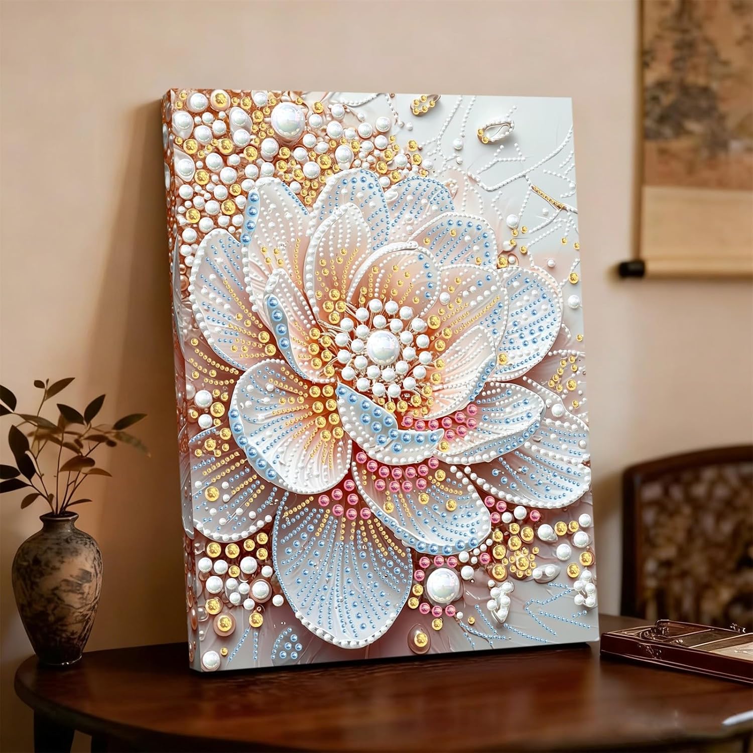 DIY Creative Pattern Design Handmade Festival Present Stress-Relieving Home Wall Decoration Pearl Painting-Flowers-2