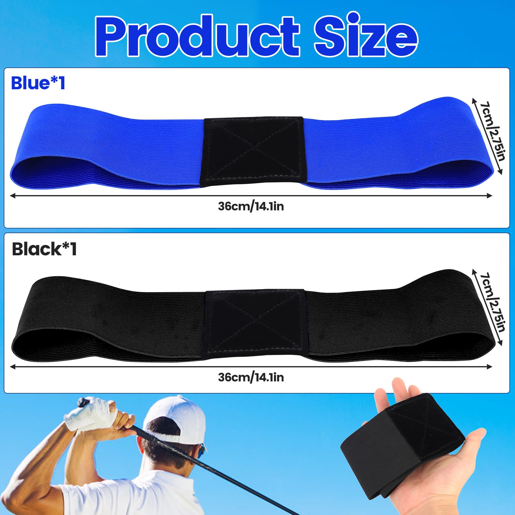 2 Piezas Entrenador de Movimiento de Brazo para Golf, Ayudas para el Entrenamiento de Golf, Bandas de Corrección de Postura de Golf, Para Golfistas Principiantes, Mejora Tu Posición de Swing