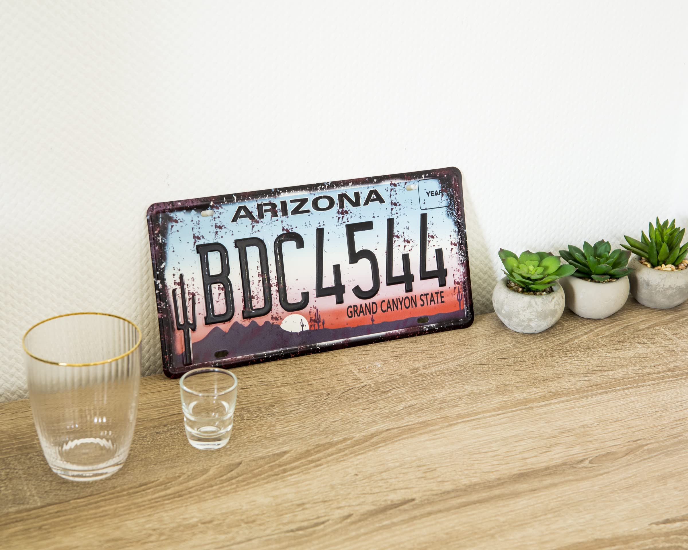 Tabliczka rejestracyjna w stylu retro – Route 66 – Arizona – USA Vintage Auto Motorway, tabliczka blaszana, 30 x 15 cm