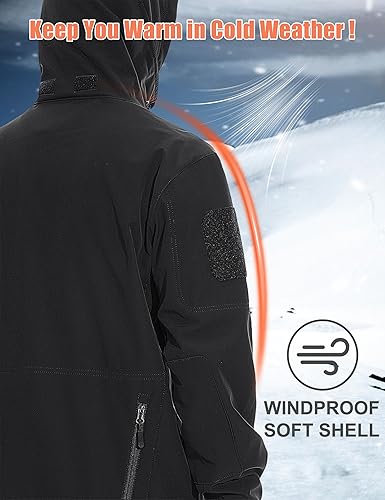 Miniatura 5 de MAGCOMSEN - Chaqueta táctica con capucha para hombre, impermeable, suave, abrigo de invierno