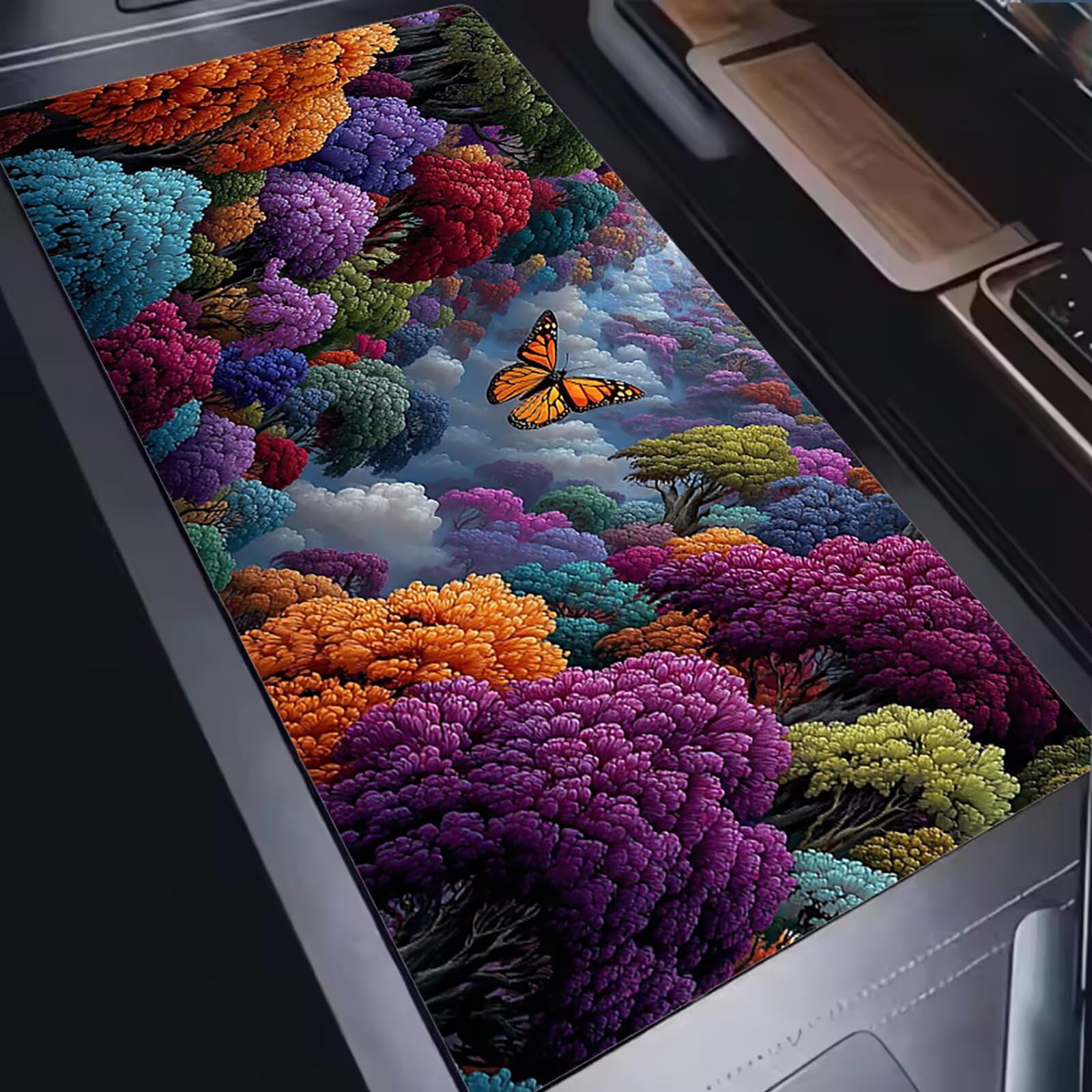 Podkładka pod mysz XXL 1500 x 800 mm mata biurkowa, duża, wielofunkcyjna i przedłużona mata na biurko, ochrona na biurko z podstawą antypoślizgową, do wszystkich rodzajów myszy do gier domowych