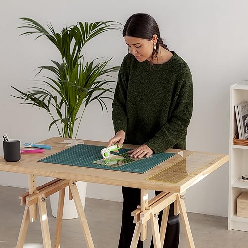 Vista 15 de Elan Tapete de corte A4 verde, tapete de corte autorreparable de 9 x 12 pulgadas, tabla de manualidades de 5 capas verde, tabla de pasatiempos