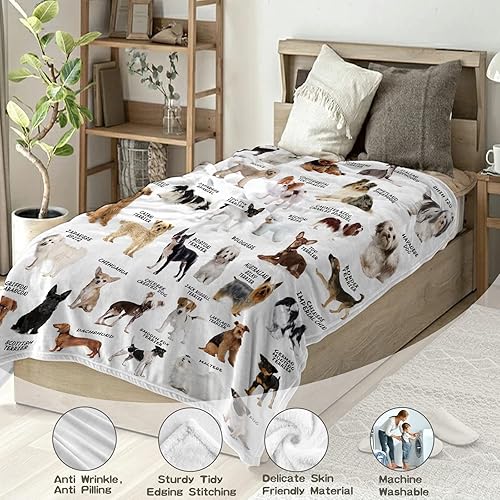 Miniatura 6 de Manta de perro para niños y niñas, manta ultrasuave para los amantes de los perros, manta ligera y cálida con patrón de perro, regalos de felpa para