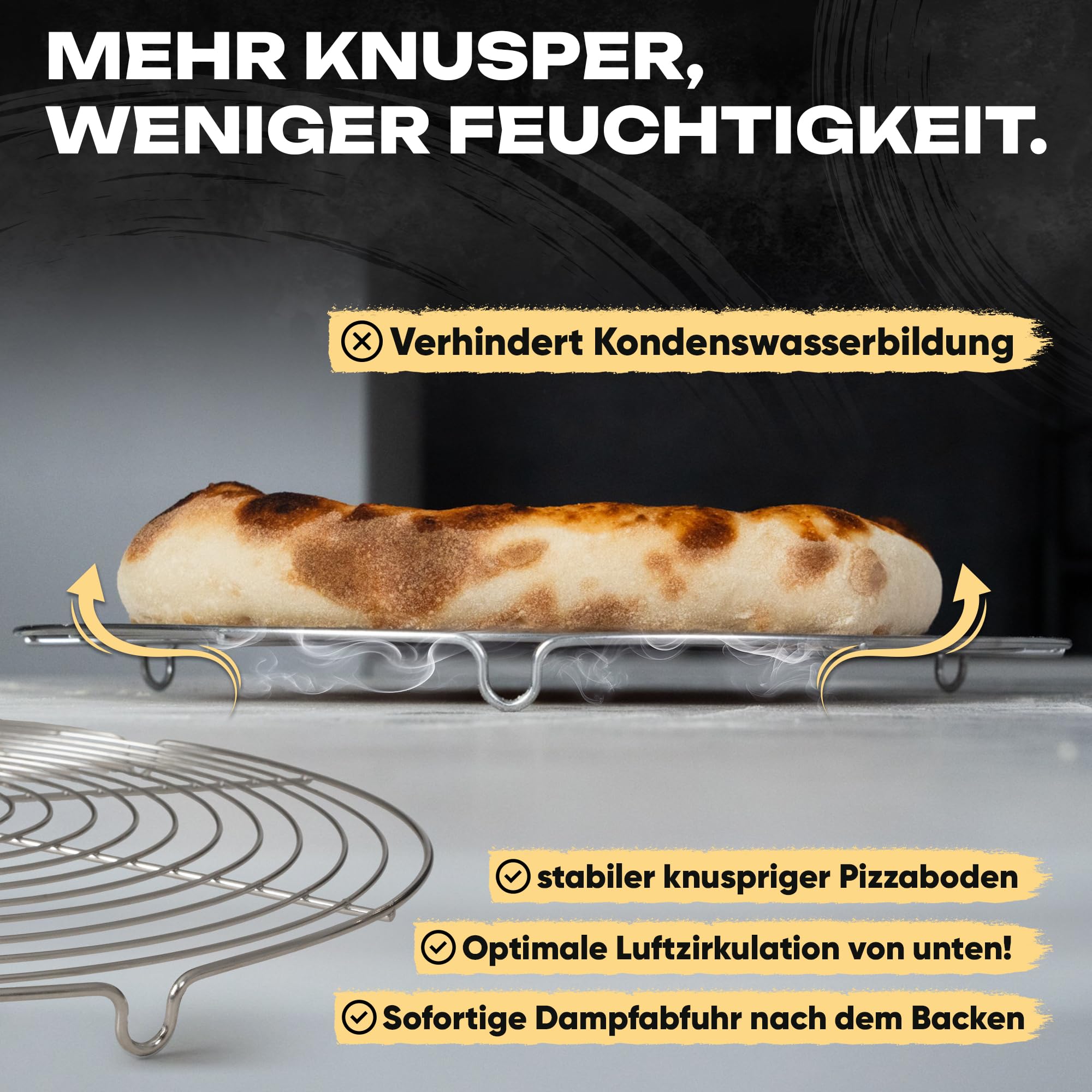 DELICRET elektrischer Pizzaofen 12" - bis zu 450℃ - 1700 Watt - Backraumtemperatur und Steintemperatur getrennt einstellbar