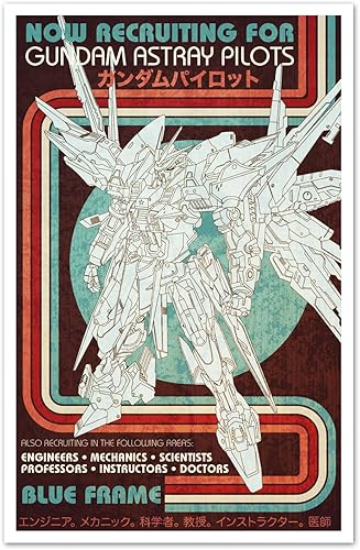 Gundam Astray Recruitment Poster - 80s Retro - 11x17 inches