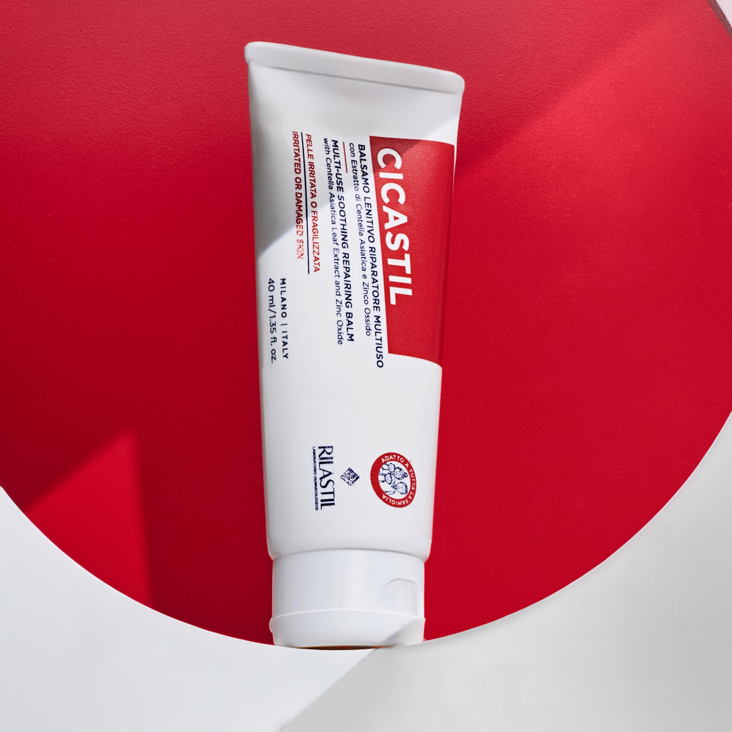 Rilastil Cicastil, Balsamo Lenitivo, Riparatore Multiuso Effetto Barriera per Viso e Corpo di Neonati, Bambini e Adulti, 40 ml