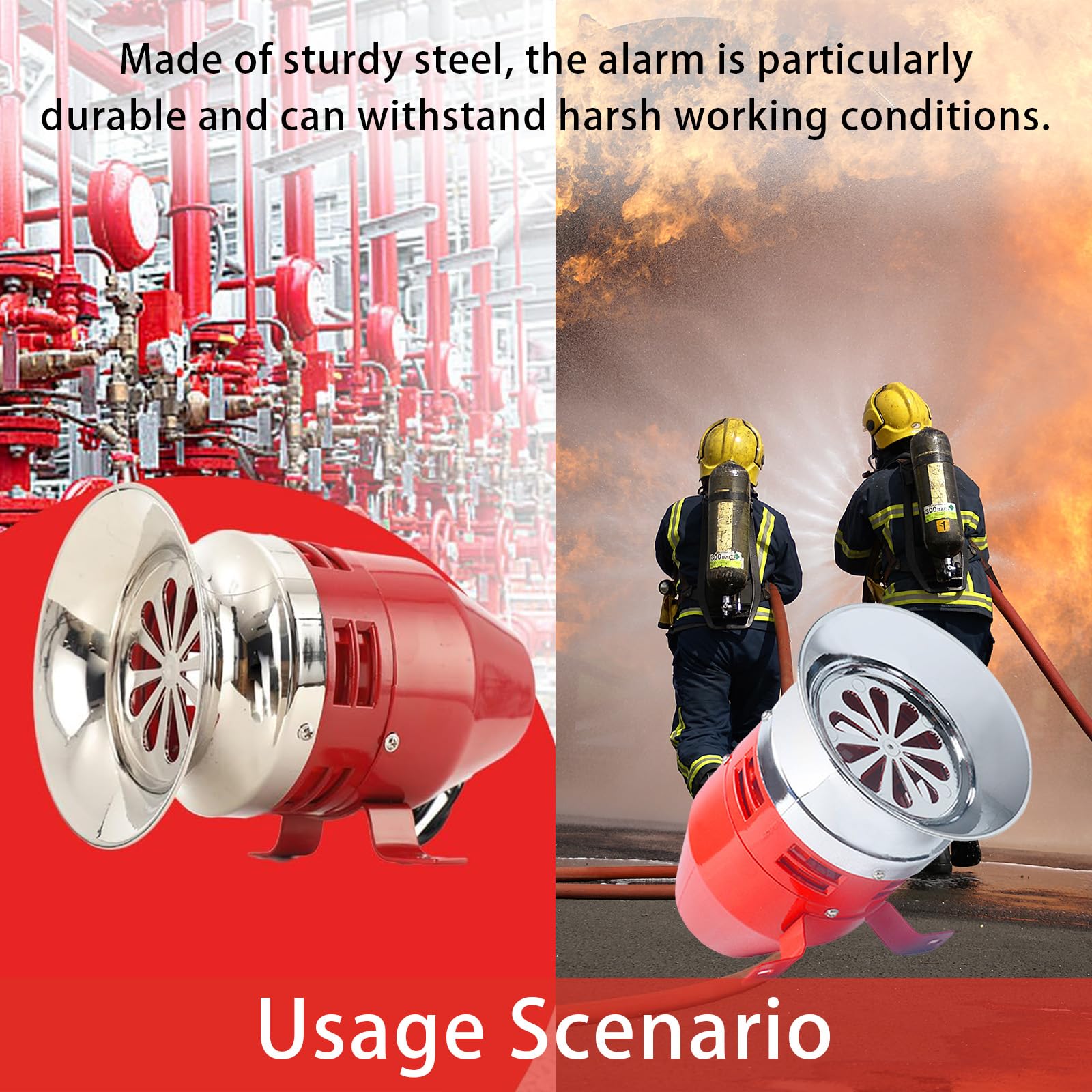 Sirena di Allarme Industriale 220V 40W, 120dB – Sirena di Sicurezza Robusta per Esterni, Allarme Motore e Antincendio, Sistema di Allarme Sonoro per Ambienti Rumorosi ed Emergenze