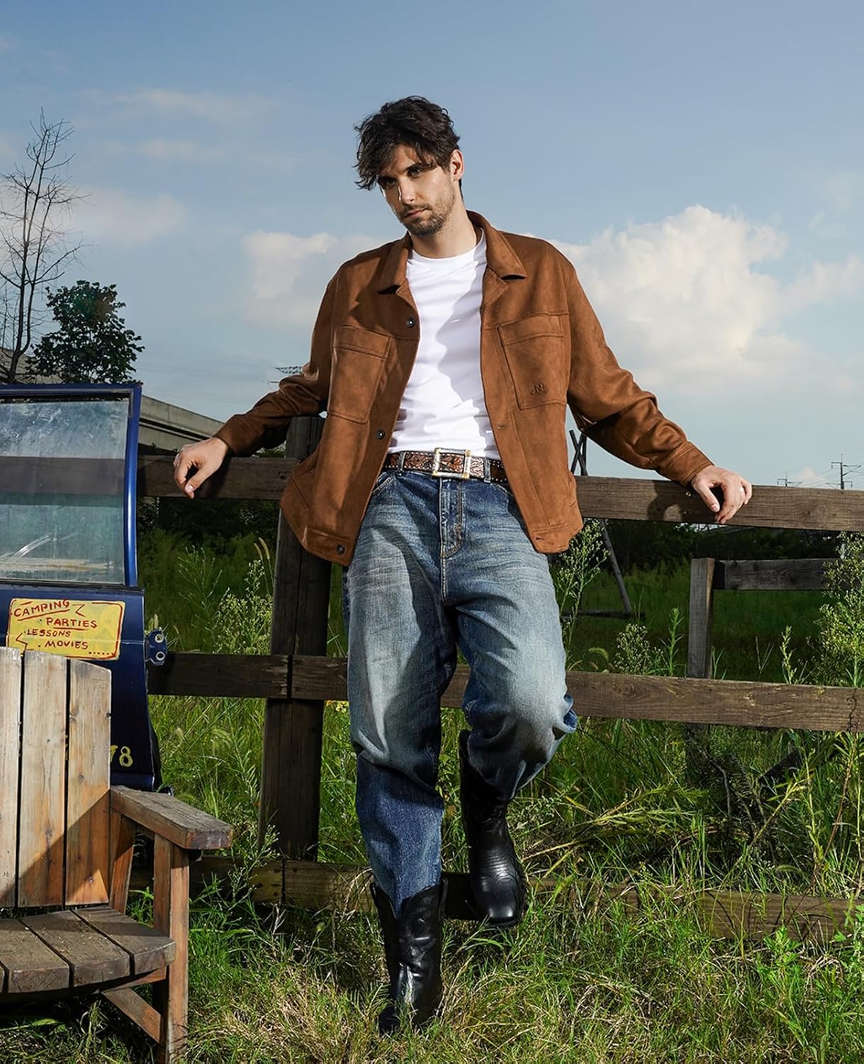 Cowboy Boots For Men - Western Boot Men's Cowboy Boots With Square Toe | Cowboy Western Boot | Pull-on Boots| Old West Style Embroidered - Image 2