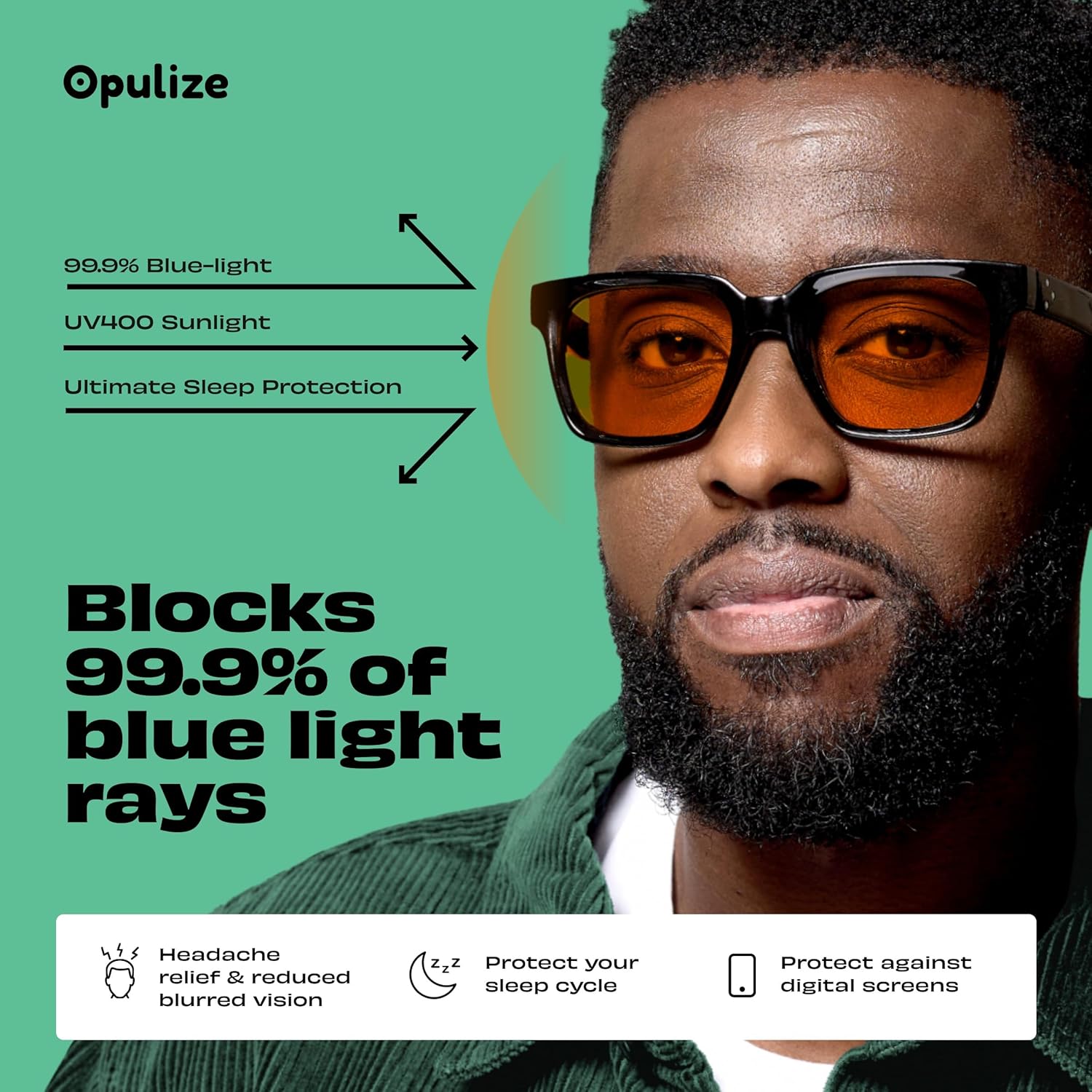 OPULIZE ERA Sleep & Recovery Glasses for Women & Men- Orange Lens- 99.9% Blue Light Blocking- Anti-Reflective & Anti-Glare- UV400 Protection- Oversized Frame- Night Glasses(Pack 4 of with 4 Pouches)