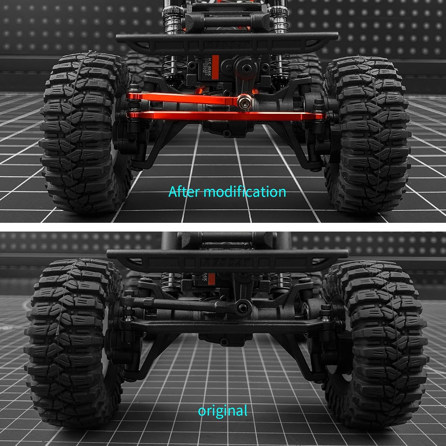 RCLIONS 1/18th Aluminum Steering Links for 1:18 Redcat Ascent RC Crawler Car Upgrade Parts (Black)