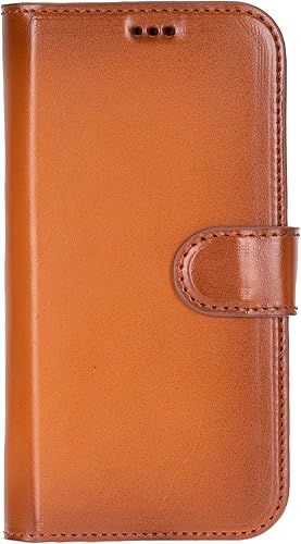 Miniatura 8 de Funda tipo cartera de piel prémium para iPhone serie 17, bloqueo RFID, diseño desmontable 2 en 1 con ranuras para tarjetas, funda de piel de vaca