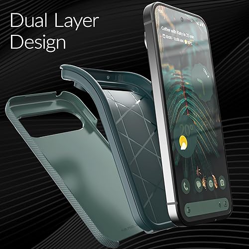 Miniatura 4 de Crave Funda para Google Pixel 10 y Pixel 10 Pro, protección a prueba de golpes de doble capa (6.3 pulgadas), verde bosque