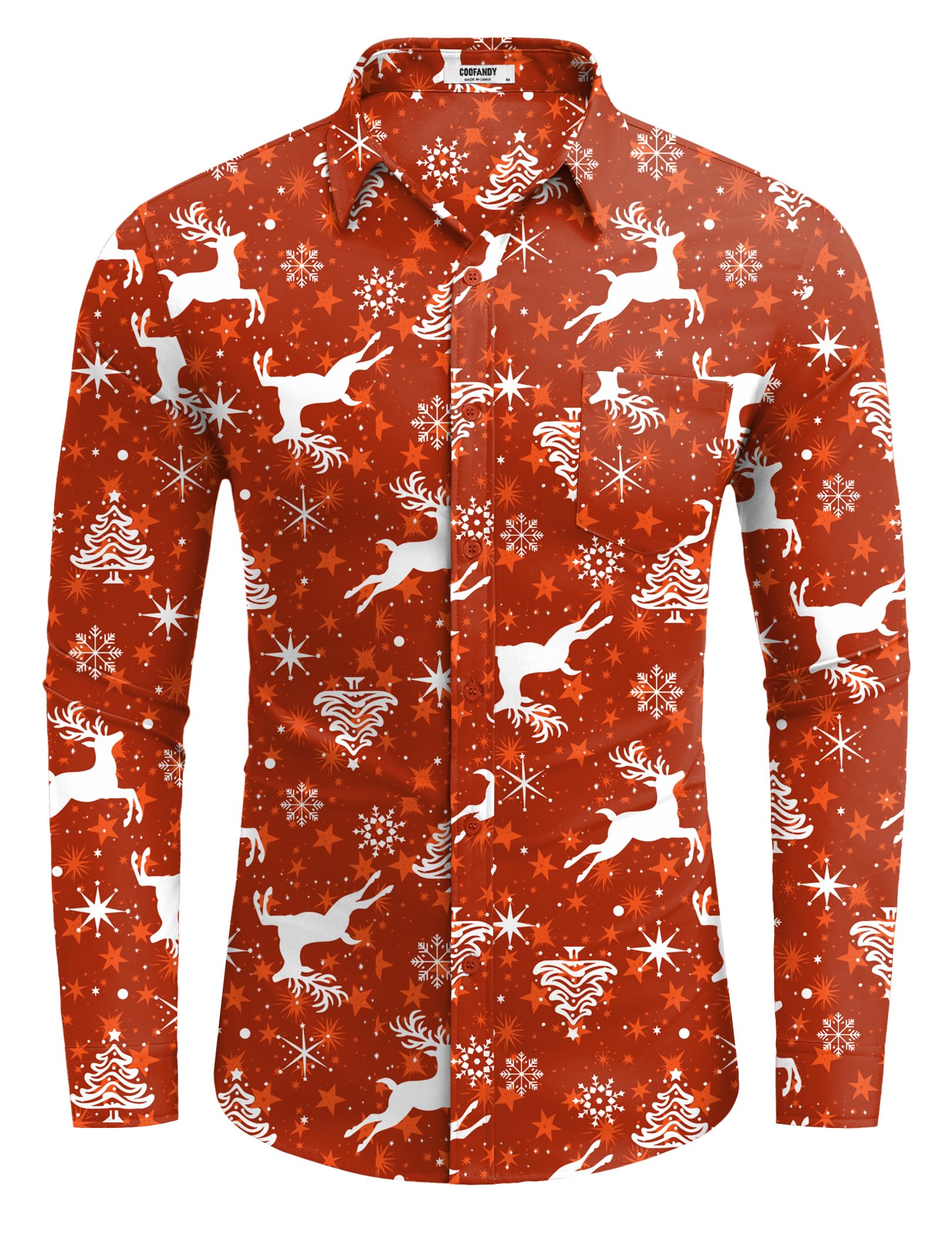 Shirt met lange mouwen in patchworklook in papaja/roestrood bedrukt | Witt