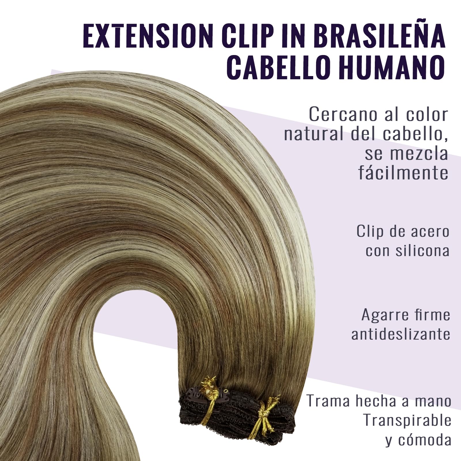Fshine Extensiones de Clip de Pelo Natural 120 Gramos7 Piezas 16 Pulgadas Color 3 Marrón Más Oscuro Desvaneciendo a 8 Marrón Ash Resaltado con 22 Rubio Remy Pelo HumanoColor 3 8 22 Color 3 8 22 — view 3