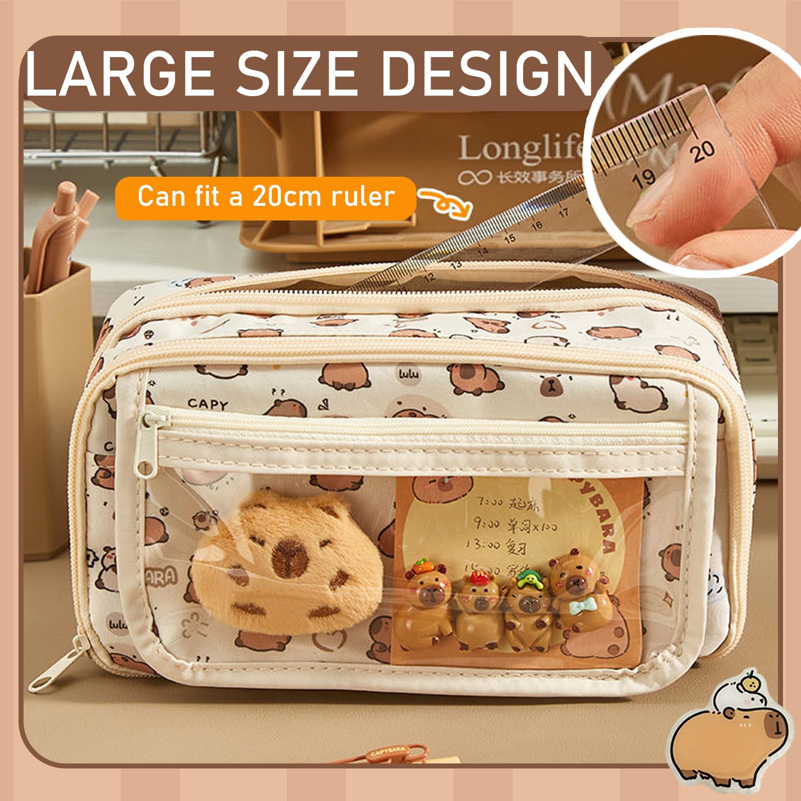Trousse Scolaire Capybara Grande Capacité Papeterie Ensemble Fourniture Bureau