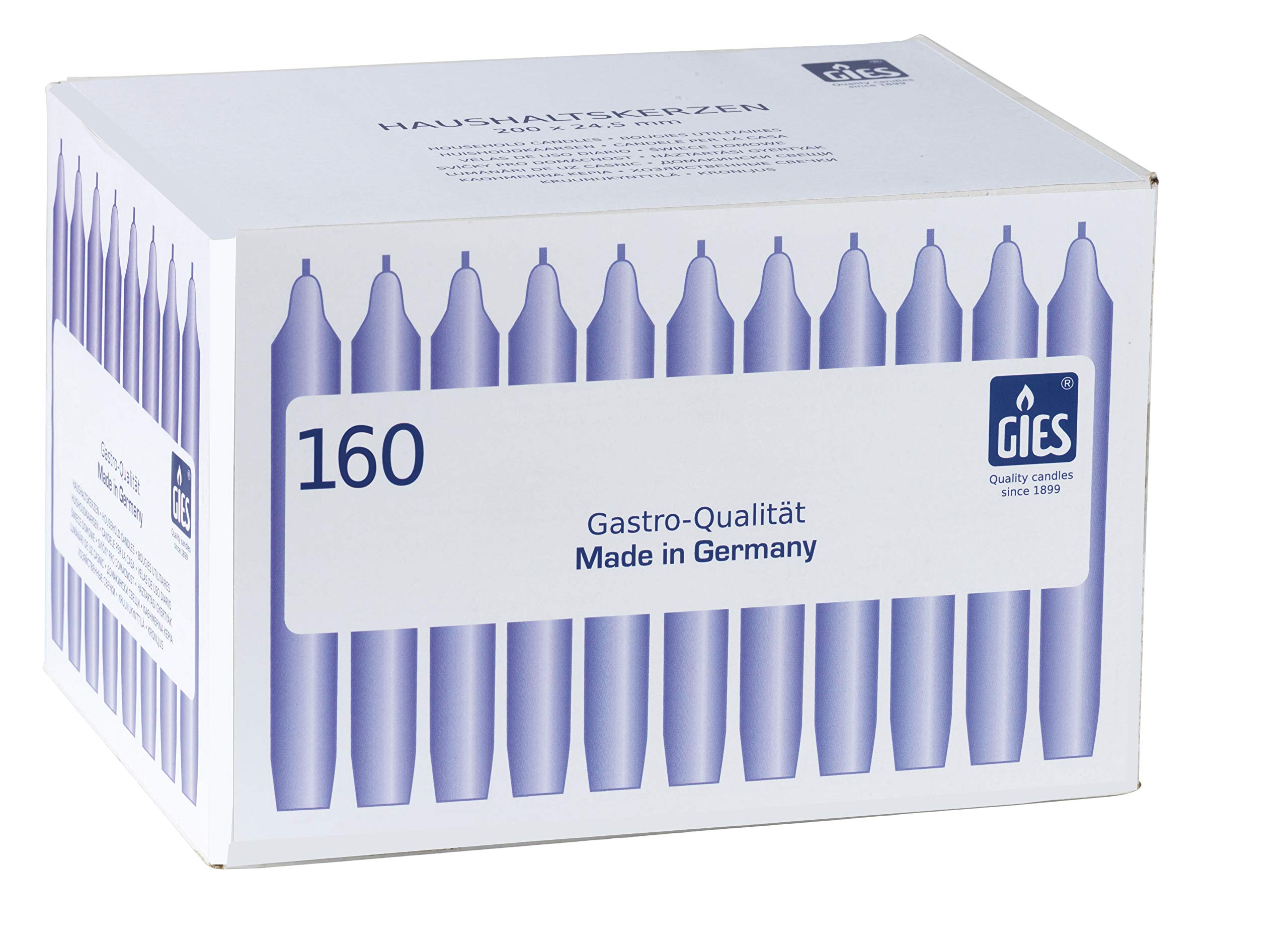Gies Haushaltskerzen 160er-Karton weiss