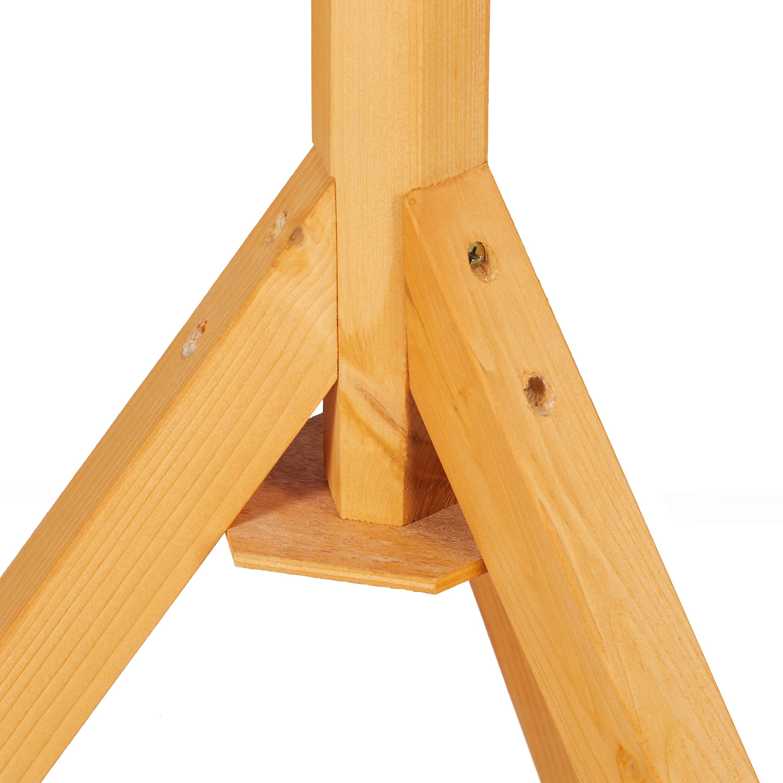 Relaxdays Mangiatoia per Uccelli con Supporto, Casetta con Tetto Resistente alle Intemperie, Casa Legno, Naturale/Verde