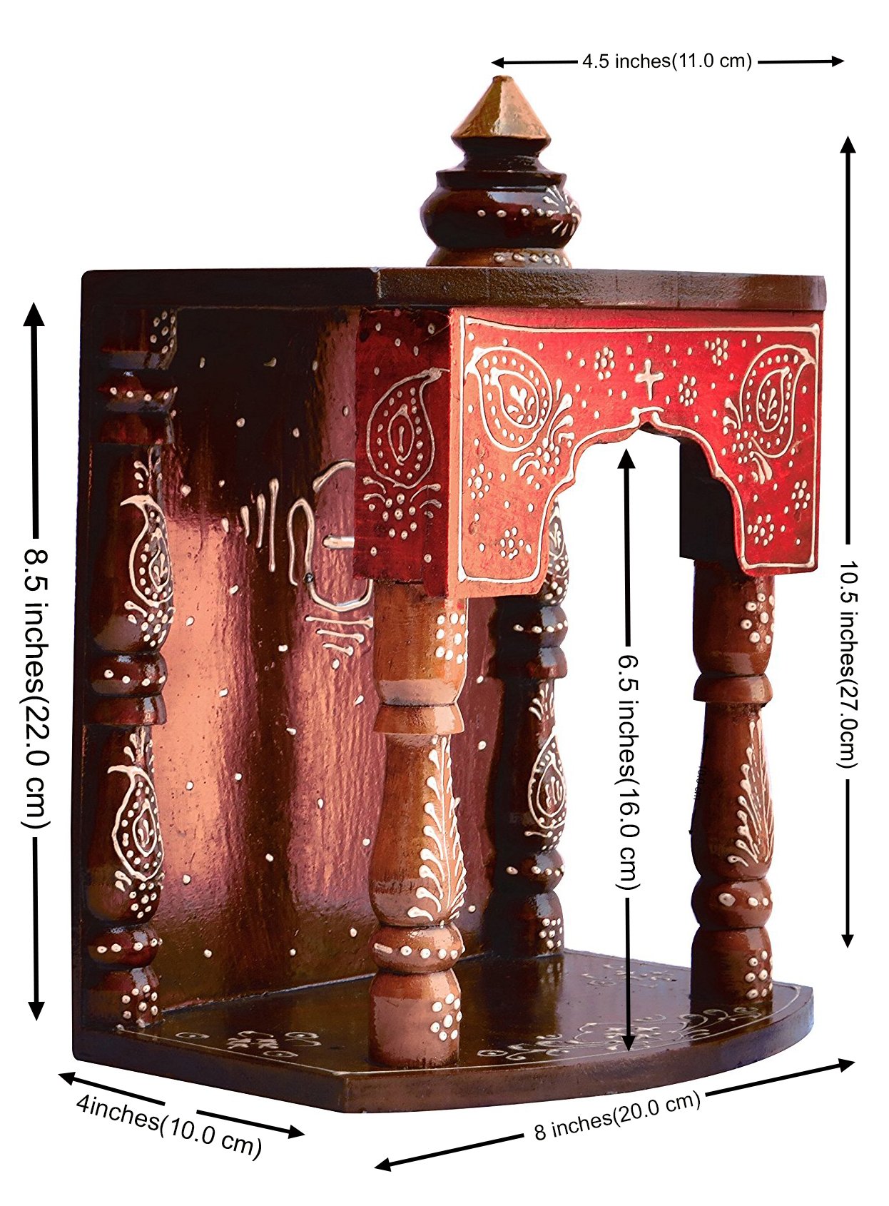 Handicraft Store Hindu Religious Colorful Wood Temple with Om Symbol