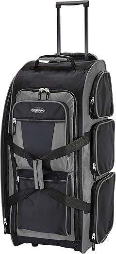 Travelers Club Xpedition 30 Inch Multi-Pocket Upright Rolling Duffel Bag