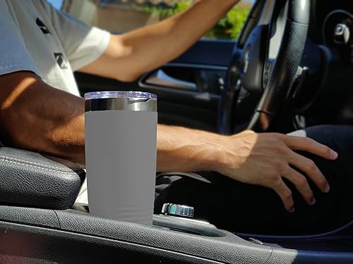 Miniatura 3 de LaserGram 20oz Vacuum Insulated Tumbler Mug, Running Man, Personalized Engraving Included (Gray)