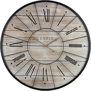 Sorbus Paris Wall Clocks for Living Room Décor, Decorative Wall Clock for Kitchen, Parisian French Country Rustic Large Mo...