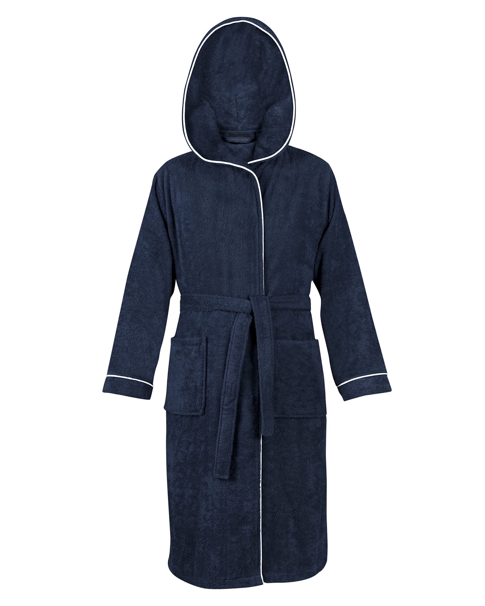 LAYNENBURG Accappatoio Uomo in spugna - Cappuccio - lungo - 100% Cotone (360g/m2) - OEKO TEX Standard 100 - Taglia M, L, XL, XXL, 3XL