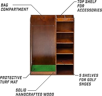 Premium Wooden Golf Bag Organizer