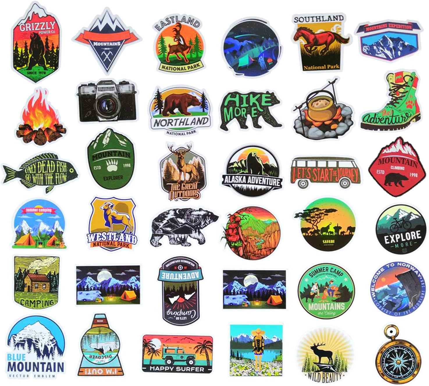 Decal Stickers for Water Bottles Hydro Flasks Waterbottle Laptop Phone Case, Cute Waterproof Aesthetic Trendy Vinyl Travel Sticker for Teen Girls Women 50pcs