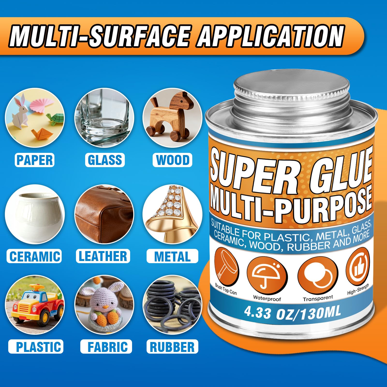 Super Glue with Brush - Strong & Waterproof Adhesive -5 Super Glue with Brush - Strong & Waterproof Adhesive -5