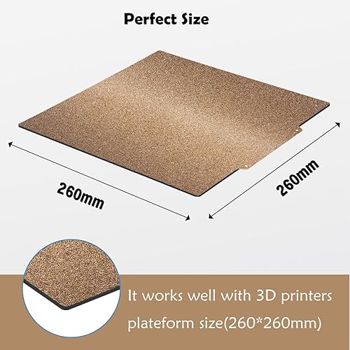 Miniatura 7 de Geeetech Hoja PEI texturizada de doble cara y adhesivo magnético con adhesivo de 9.252 x 9.252 in, placa de construcción flexible de acero dorado