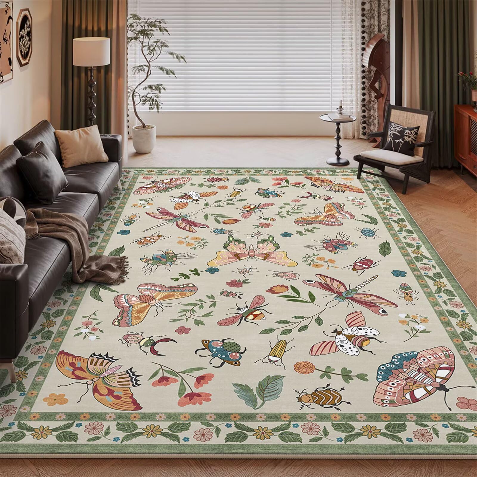 Tapis de chambre ado lavable XXL vert pour créer un salon moderne accueillant 180x200