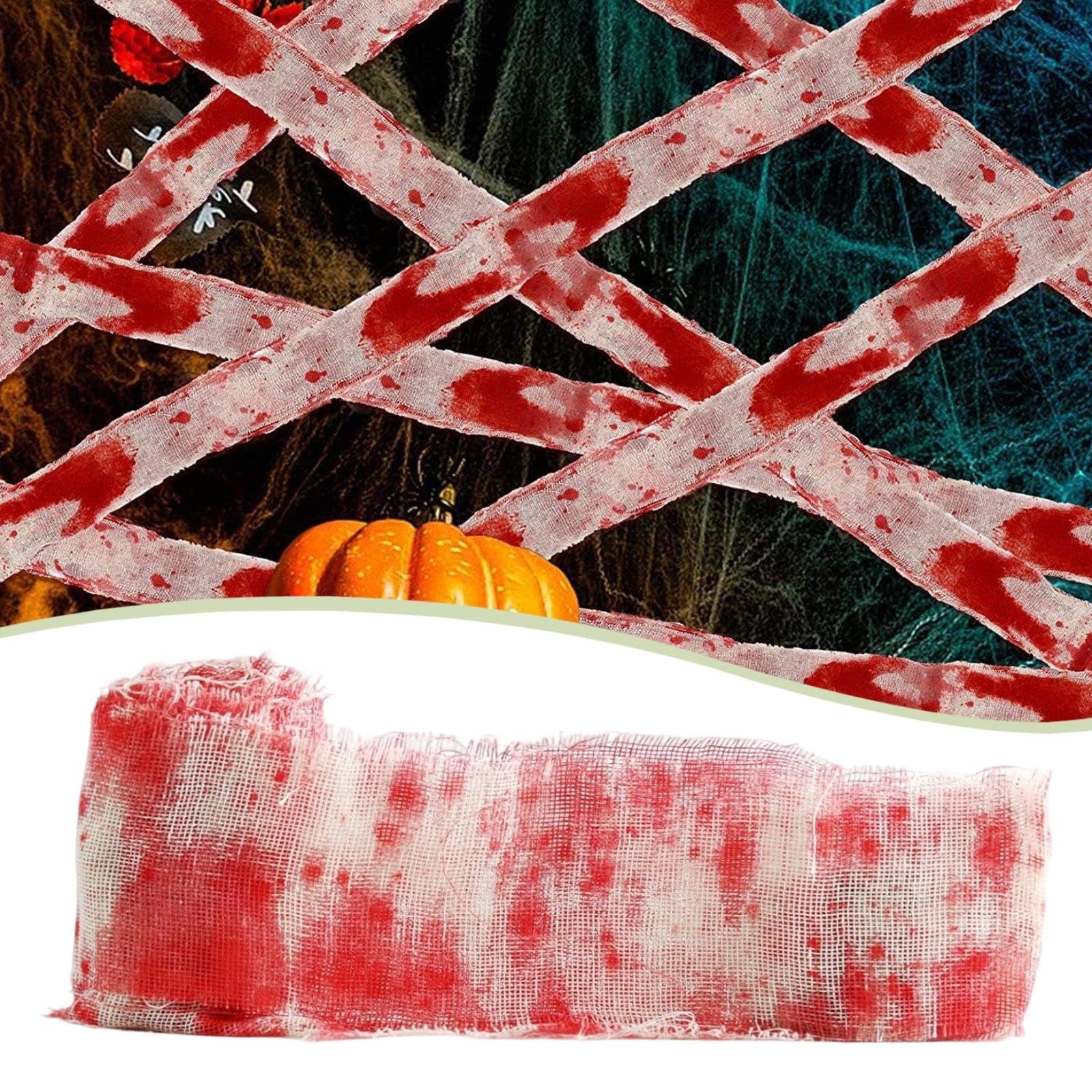 6X Décoration Effrayante en Tissu pour Halloween, Déguisement de Momie et Terrifiante, Maquillage de Momie.