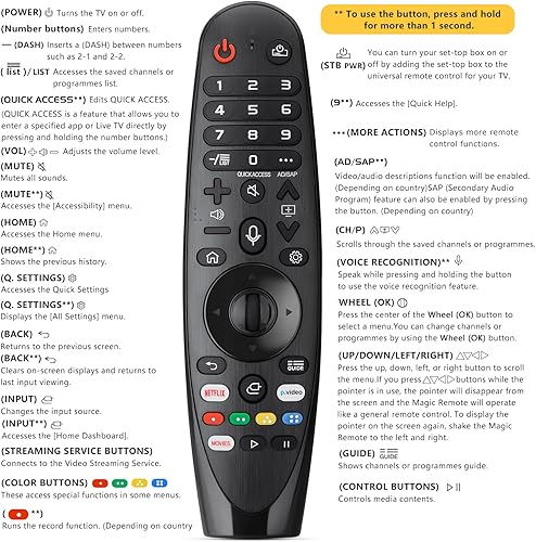 Miniatura 8 de Voice-Magic-for-LG-TV-Control Remoto Reemplazo Compatible con LG Smart OLED Thinq Webos TVs para AKB75855501 AN-MR24gn MR23gn MR22gn MR21ga MR20ga