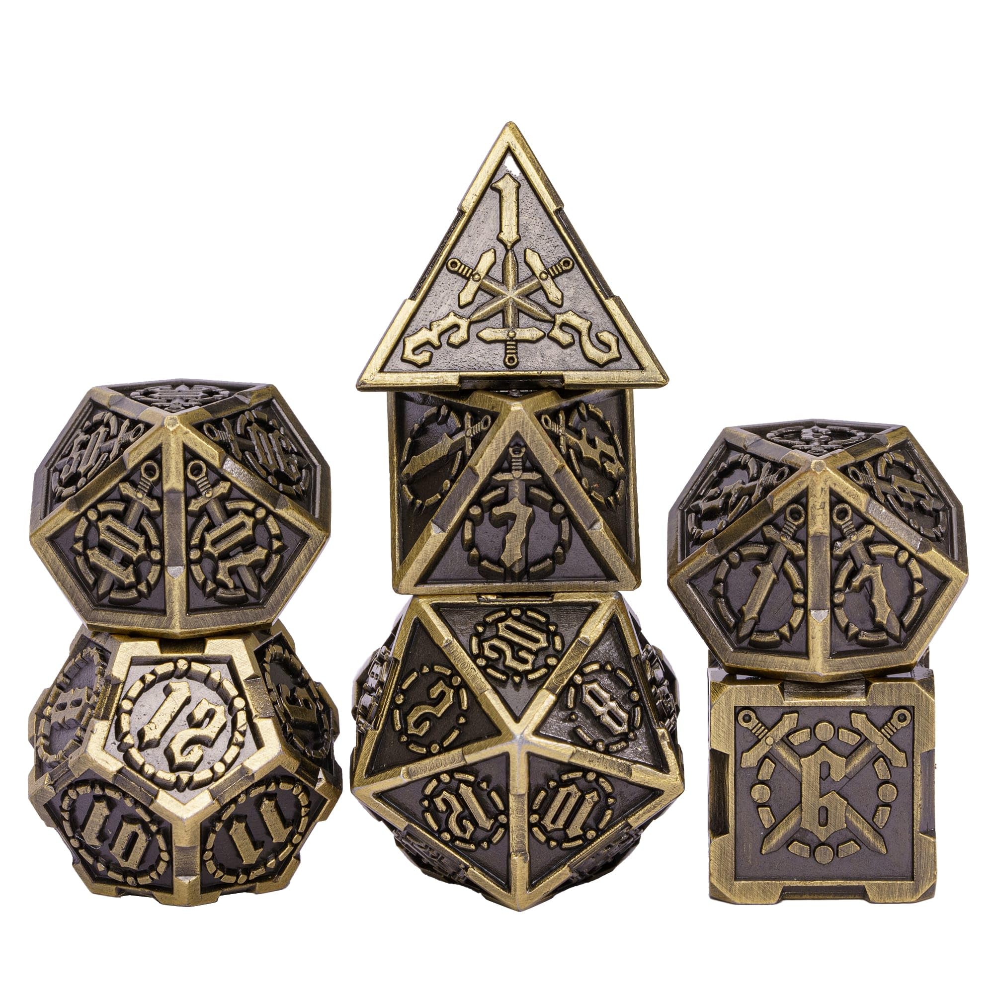 DragonSword D&D Lot de 7 dés en métal avec étui de montre de poche, mini dés en métal pour Donjons et Dragons, avec étui de montre de poche DragonSword D&D Lot de 7 dés en métal avec étui de montre de poche, mini dés en métal pour Donjons et Dragons, avec étui de montre de poche
