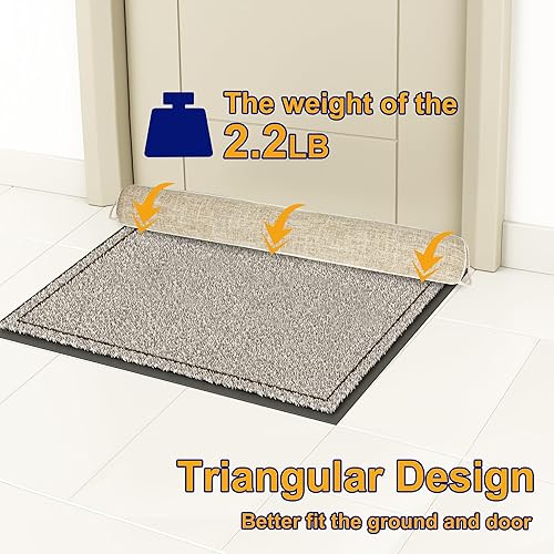 Miniatura 4 de NABOWAN 32" Weighted Under Door Draft Stopper -Triangular Door Draft Blocker with Hook Loops, Weather Stripping Noise Blocker