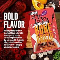 Vista 13 de LonoLife - Sobres individuales de caldo de hueso de ternera al curry tailandés: 0.35 onzas de proteína, apto para dieta Keto, 24 porciones