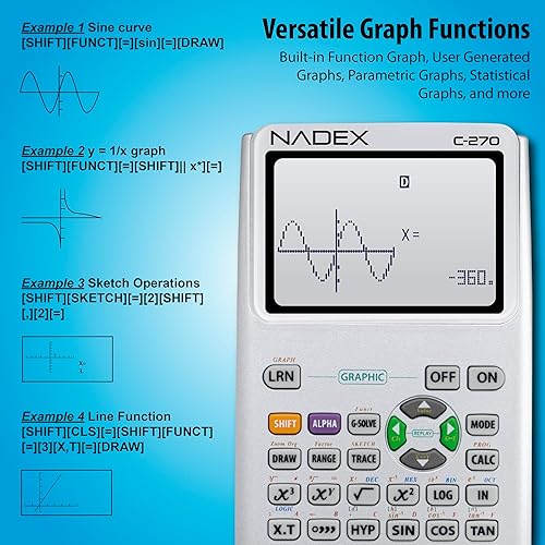 Miniatura 3 de Calculadora científica con funciones gráficas para estudiantes universitarios y de secundaria, ingeniería, matemáticas avanzadas, cálculo, álgebra,