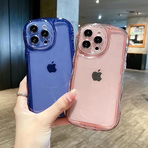 Miniatura 6 de Funda para iPhone 12 Pro de 6.1 pulgadas 2020, bonita funda estética Kawaii con borde ondulado con burbujas para iPhone 12 Pro para mujeres, niñas y