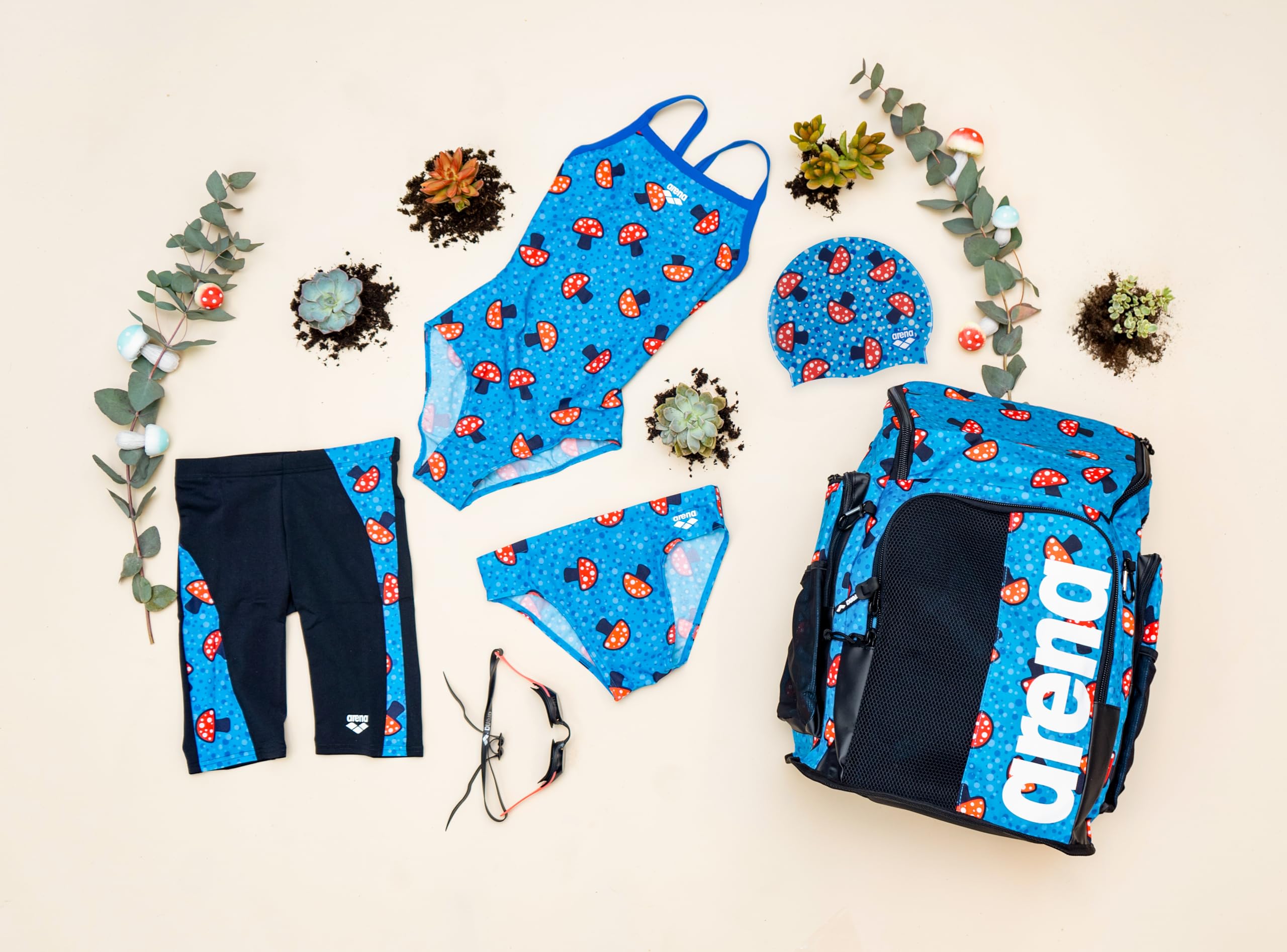 arena Performance Men's Funny Prints Collection Mushrooms Swim Jammer Swim Shorts Maillot de Bain Homme (Lot de 1)