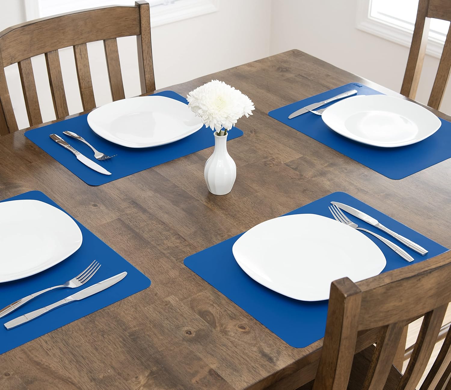 GASARÉ, Placemats Set of 4, Silicone Placemats, Table Mats, Non-Slip, Easy to Clean, Heat Resistant, Flexible, 20% Thicker, 16 x 12 inches x 1.1mm, Blue