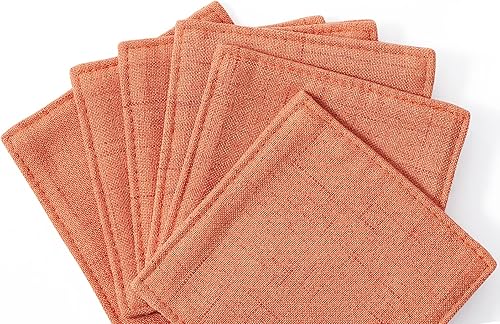 Miniatura 8 de Camruntius - Juego de 6 posavasos absorbentes para bebidas, cuadrados de 4 pulgadas, 100 % tela de algodón, posavasos para mesa de café, escritorio
