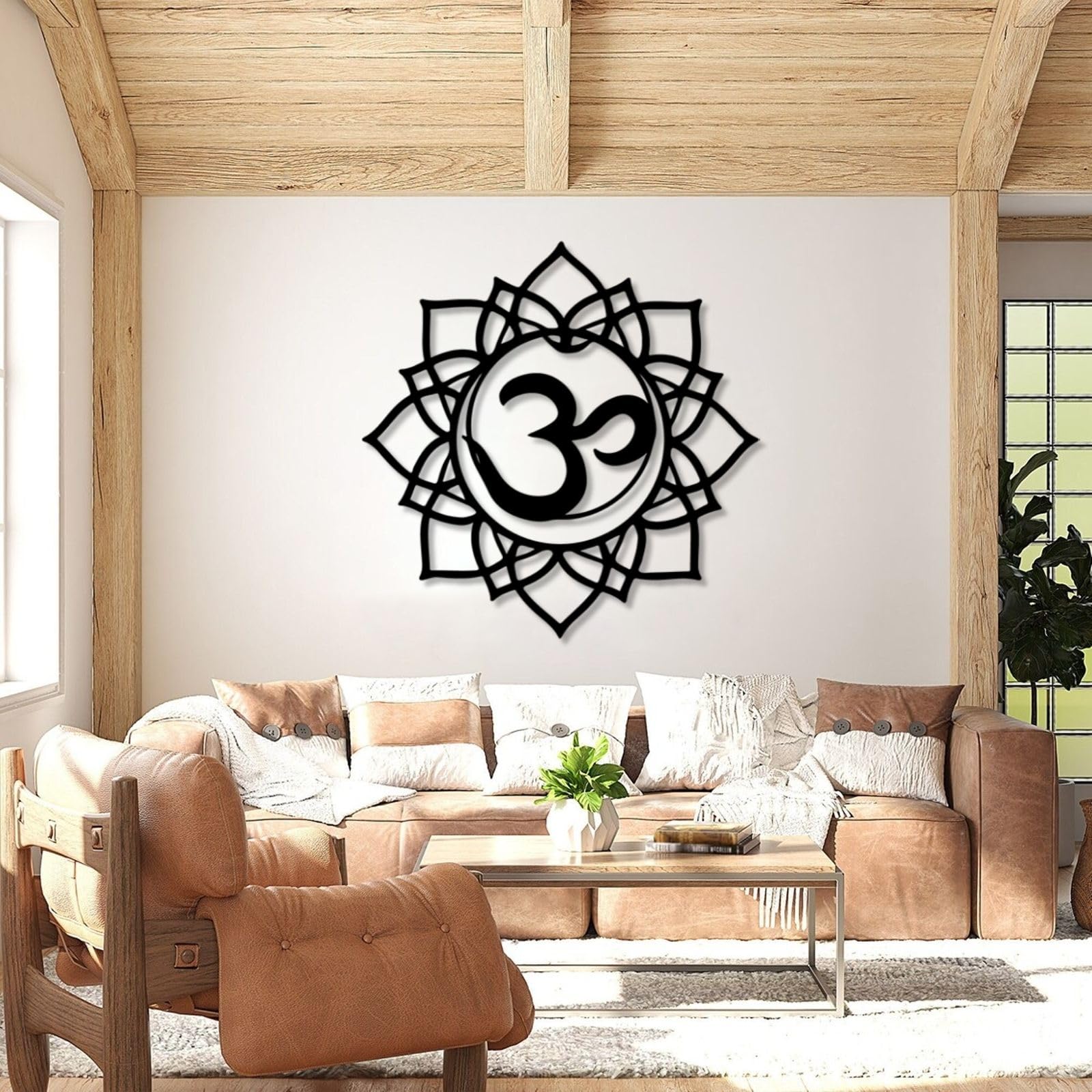 Sri Yantra Metal Wall Art - Sacred Geometry Decor, 24x24 Inch Torus Mandala For Meditation, Living Room & Spiritual Gifts (Silver)
