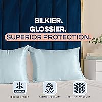 Vista 6 de ShopBedding - Lujosa funda de almohada de satén para el cabello, 2 unidades, satinada, estándar, con cremallera, estampado de cebra marrón, Blissford