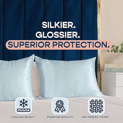 Miniatura 6 de ShopBedding - Lujosa funda de almohada de satén para el cabello, 2 unidades, satinada, estándar, con cremallera, estampado de cebra marrón, Blissford