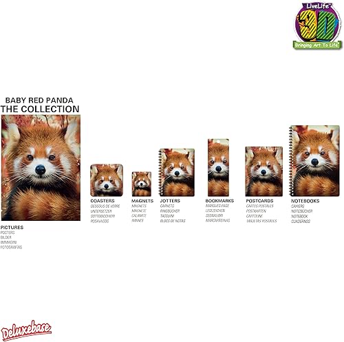Miniatura 5 de Imán 3D LiveLife - Panda rojo bebé de Deluxebase. Imán lenticular de animales 3D para nevera. Decoración magnética para niños y adultos con obras de