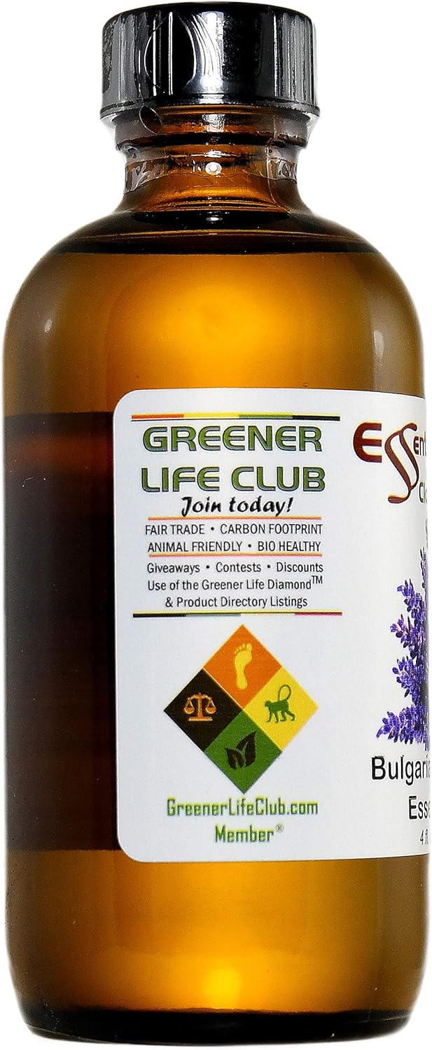 Essential Depot Bulgarian Lavender Essential Oil - GC/MS Tested - Skin Safe - Supplied in 4 oz. Amber Glass Bottle with Black Phenolic Cone Lined and Safety Sealed Cap