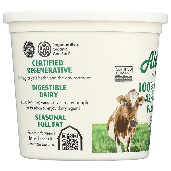 Alexandre Family Farms Organic Plain A2 Whole Milk Yogurt, 24 OZ 6
