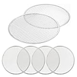 6 Pack 10 Inch Aluminum Pizza Screen, Seamless Round Non-Stick Pizza Mesh Baking Tray for Oven, BBQ, Home Kitchen and Restaurant Use